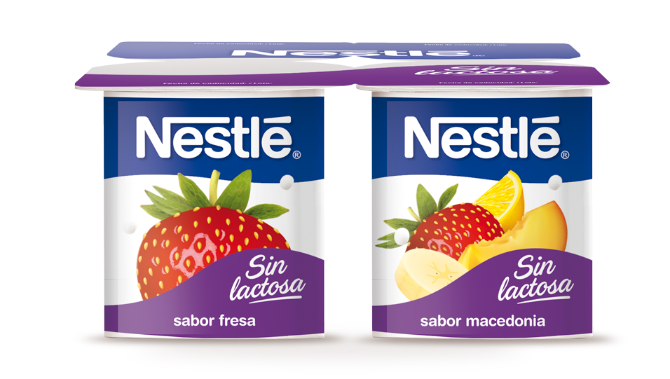 Yogur Sin Lactosa Panaché (Fresa/Macedonia), Yogures Nestlé, Nestlé